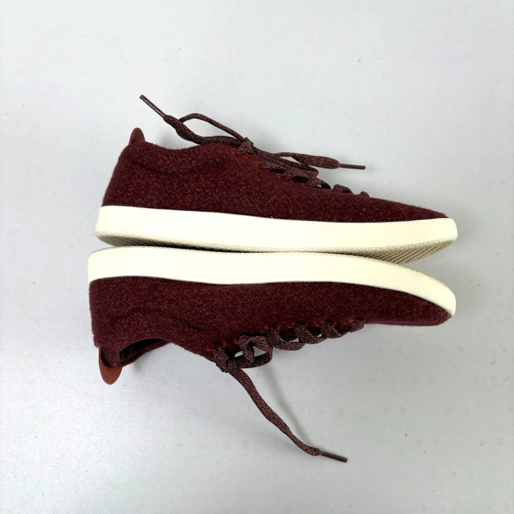 Allbirds WP Wool Pipers Shoes Womens 6 Burgundy Low Top Comfort Lace Sneakers - Picture 8 of 11